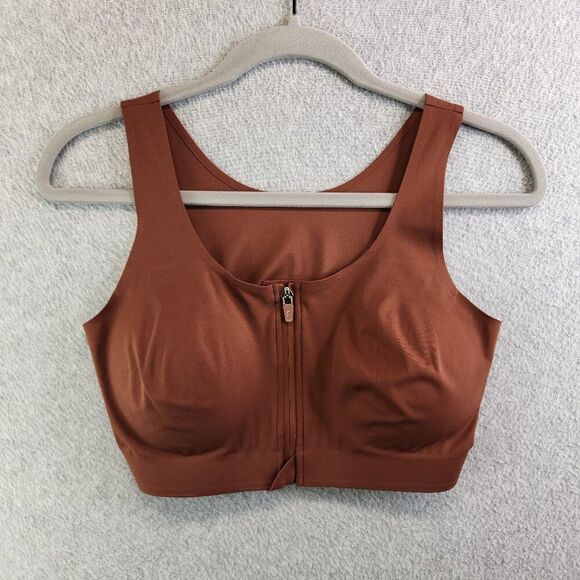 Zyia Active • Sports Bra Coffee Brown Front Zip - Picture 3 of 16